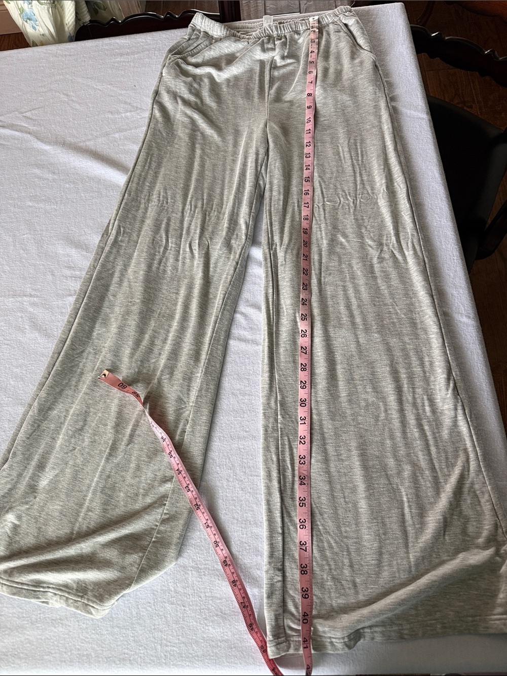 Yogalicious Size XS Light Gray Terry Wide Leg Pants